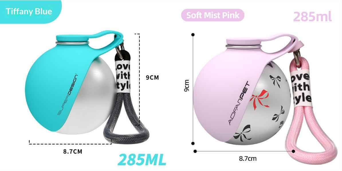 🐶 Portable Dog Water Bottle with Foldable Silicone Bowl – Leak-Proof Stainless Steel Travel Pet Water Dispenser