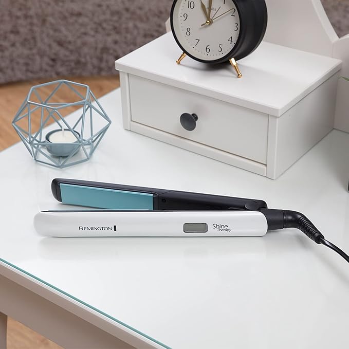 Remington Shine Therapy Hair Straightener with Advanced Ceramic coating, Floating plates, Digital display, 9 settings 150°C–230°C, S8500
